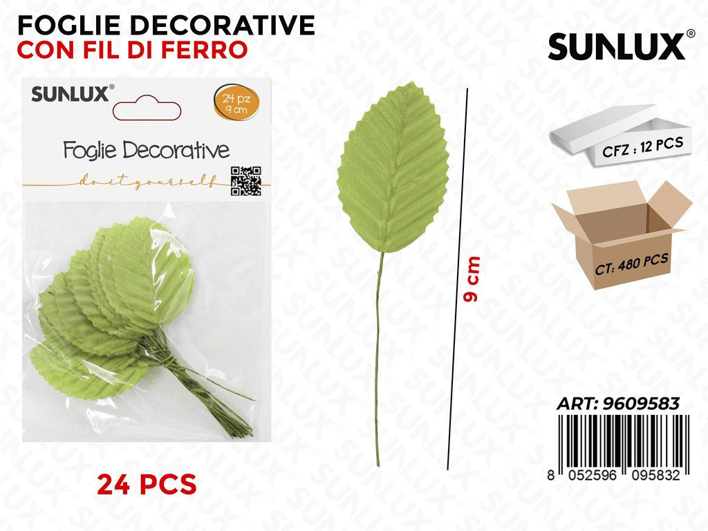 Sunlux Foglie Dec. c/ Ferro Verde C. 24PCS 9CM