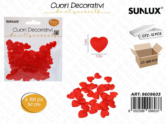 Sunlux Cuori Dec. Rosso 100PCS 1*1CM