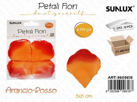Sunlux Petali Fiori Arancio-rosso 144PCS 5*5CM