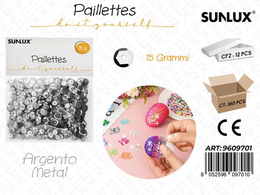 Sunlux Paillettes Argento Metal 15GR