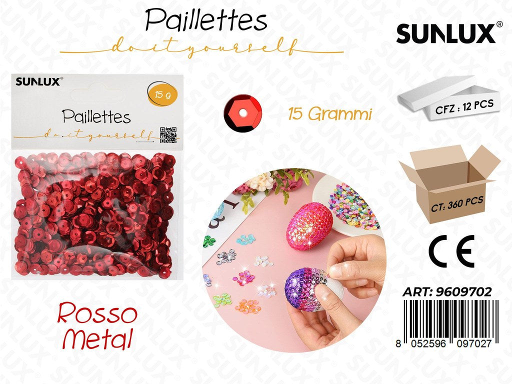 Sunlux Paillettes Rosso Metal 15GR