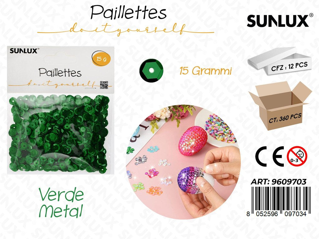 Sunlux Paillettes Verde Metal 15GR