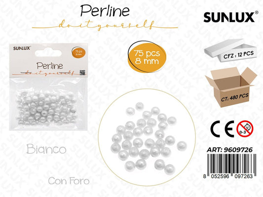 Sunlux Perline Bia. c/ Foro 75PCS 8MM
