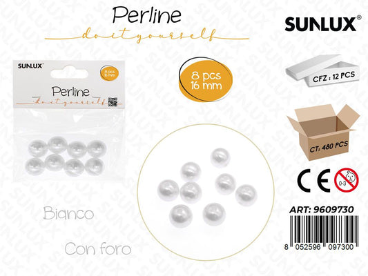 Sunlux Perline Bia. c/ Foro 8PCS 16MM