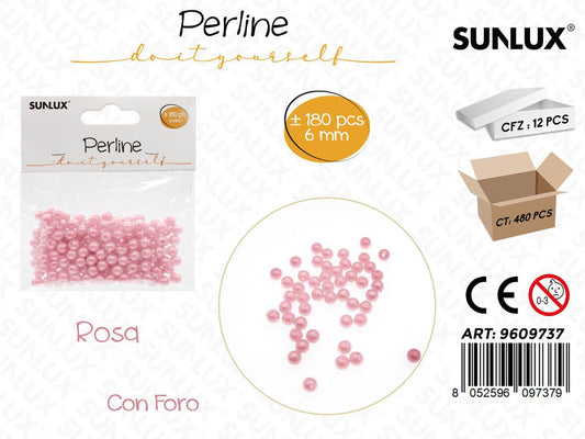 Sunlux Perline Rosa c/ Foro 180PCS 6MM