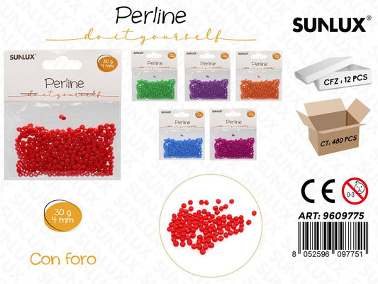 Sunlux Perline Decorative c/ Foro Ass. 4MM 30G