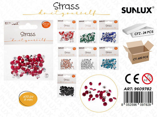 Sunlux Strass Col. 50PCS Ass. 8MM