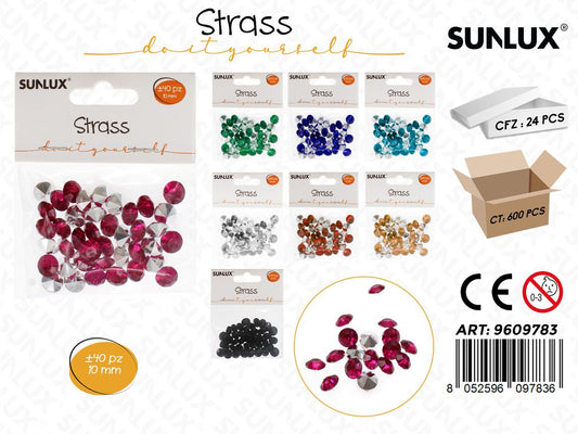 Sunlux Strass 40PCS Col. Ass. 10MM