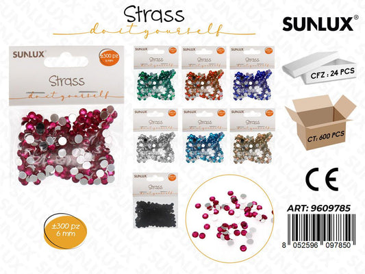Sunlux Strass Col. Ass. 300PCS 6MM