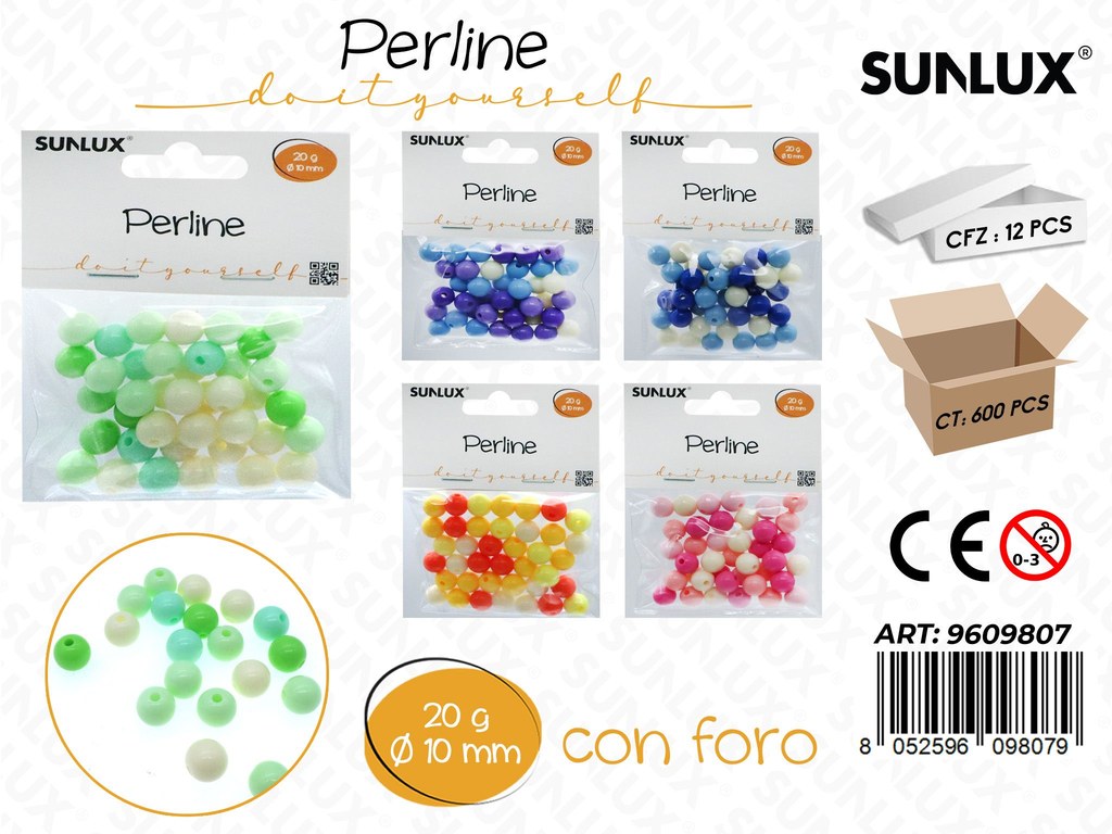 Sunlux Perline Forate Ass. 20G D.10MM
