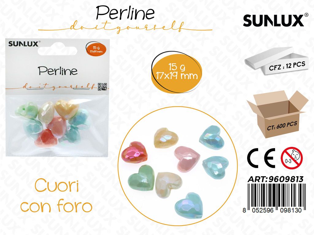 Sunlux Perline Forate Cuori 15GR 17*19MM