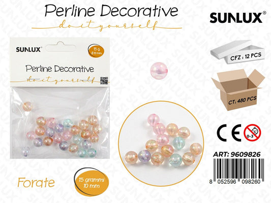 Sunlux Perline Dec. Forate Ass. Trasp. 15GR 10MM