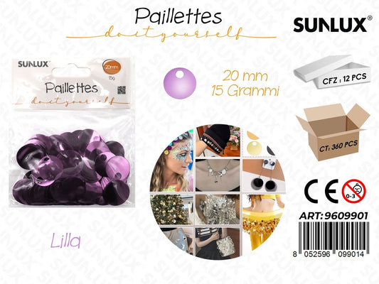 Sunlux Paillettes Lilla 15GR 20MM