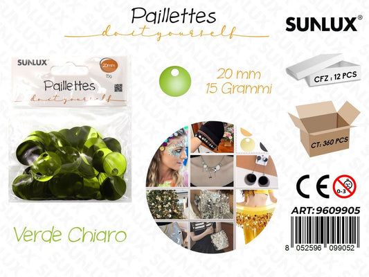 Sunlux Paillettes Verde Chiaro 15GR 20MM