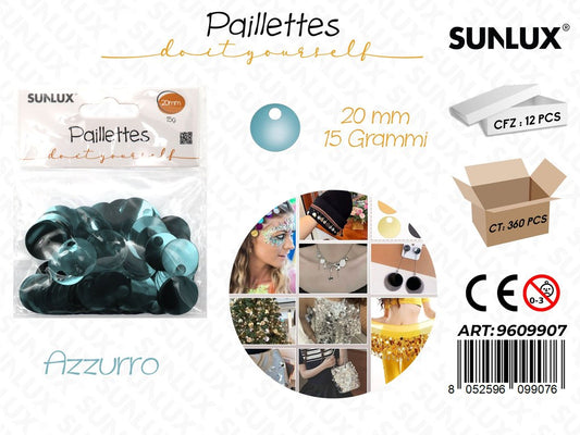 Sunlux Paillettes Azzurro 15GR 20MM