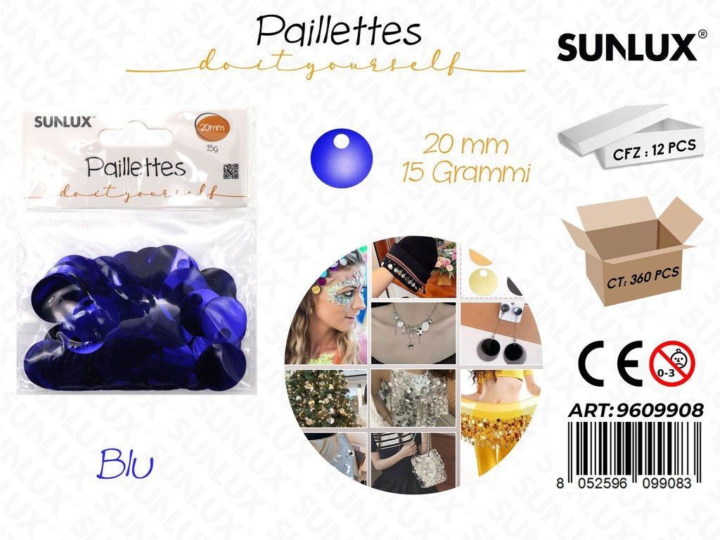 Sunlux Paillettes Blu 15GR 20MM