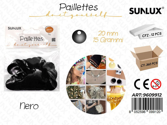 Sunlux Paillettes Nero 15GR 20MM