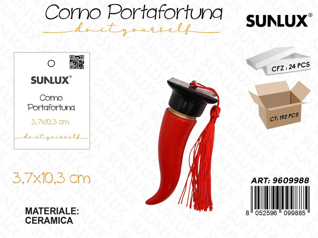 Sunlux Corno Portafortuna Laurea Ceramica 3.7*10.3CM