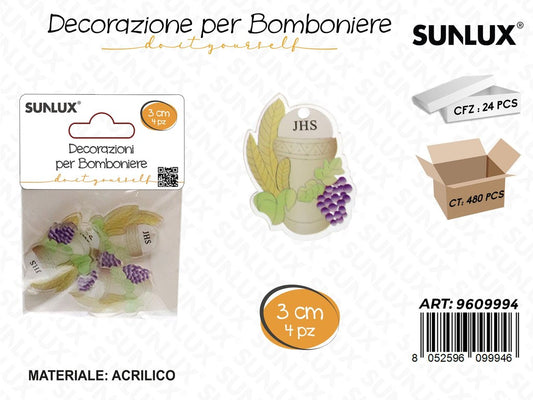 Sunlux Dec. Bomboniere Comunione 4PCS 3CM