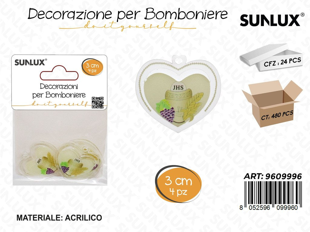 Sunlux Dec. Bomboniere Comunione 4PCS 3CM