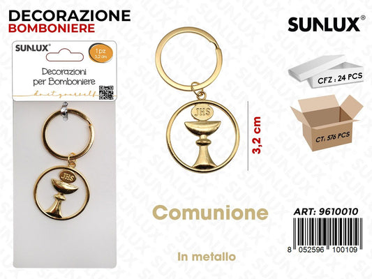 Sunlux Dec. Bomb. Comunione Oro Metallo 3.2CM