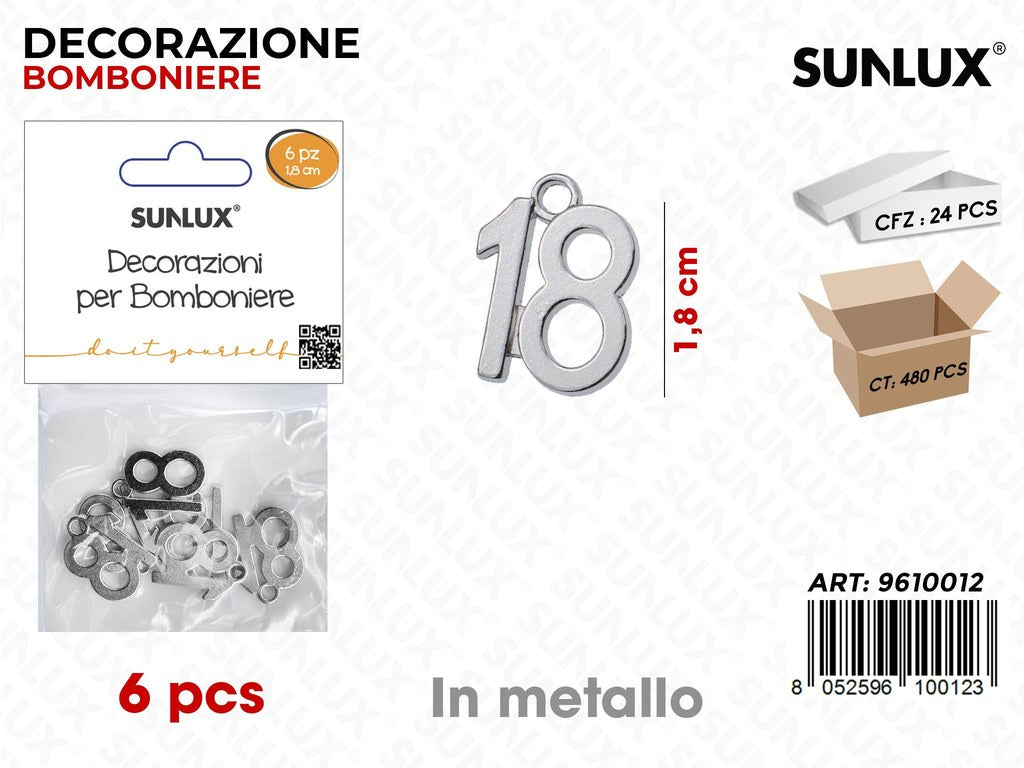 Sunlux Dec. Bomb. 18 Anni Arg. Metallo 1.8CM