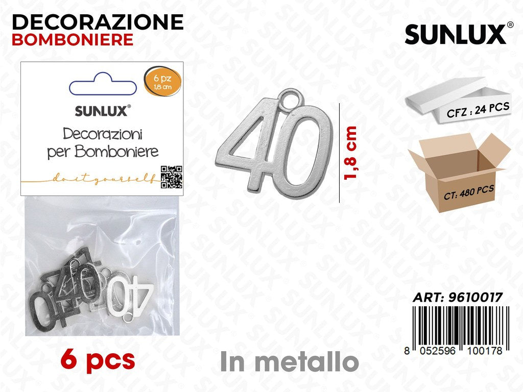 Sunlux Dec. Bomb. 40ANNI Arg. Metallo 1.8CM