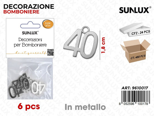 Sunlux Dec. Bomb. 40ANNI Arg. Metallo 1.8CM