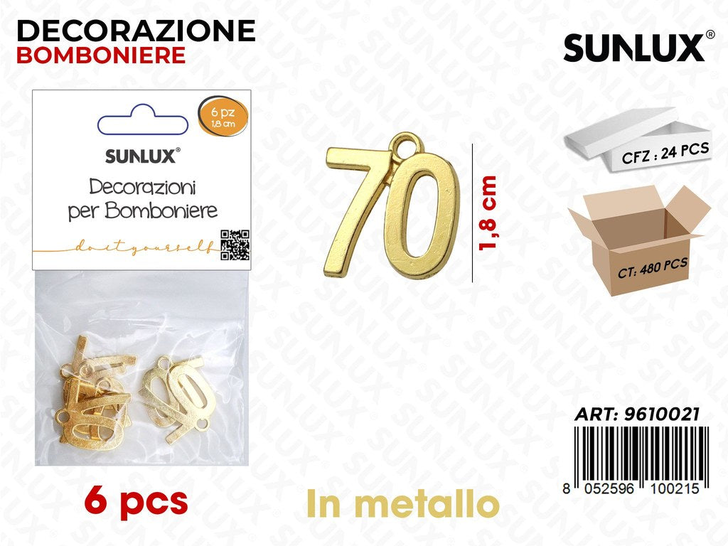 Sunlux Dec. Bomb. 70ANNI Oro Metallo 1.8CM
