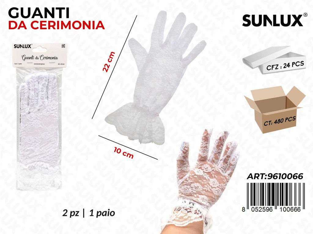 Sunlux Guanti da Cerimonia Bia. 1PAIO 10*22CM