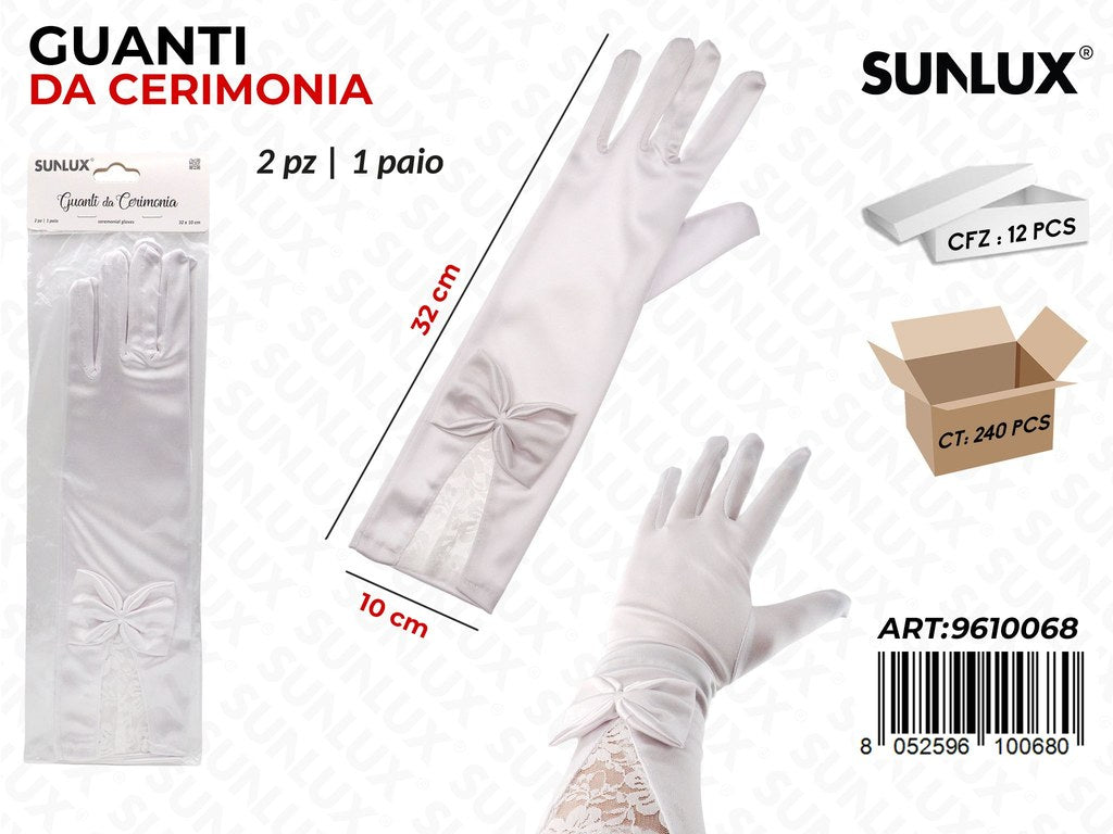 Sunlux Guanti da Cerimonia Bia. 1PAIO 10*32CM
