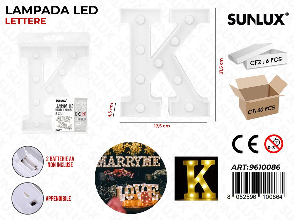 Sunlux Lampada a Led Let. K 17.5*21.5*4.5CM