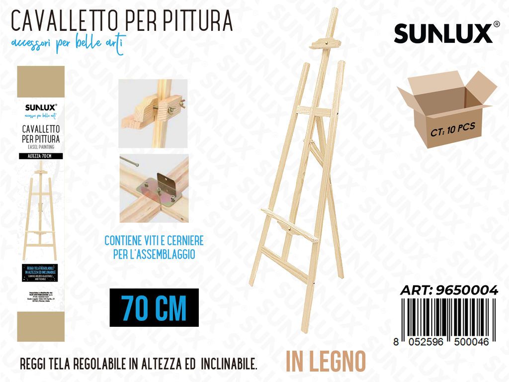 Sunlux Cavalletto per Pittura Legno 70CM