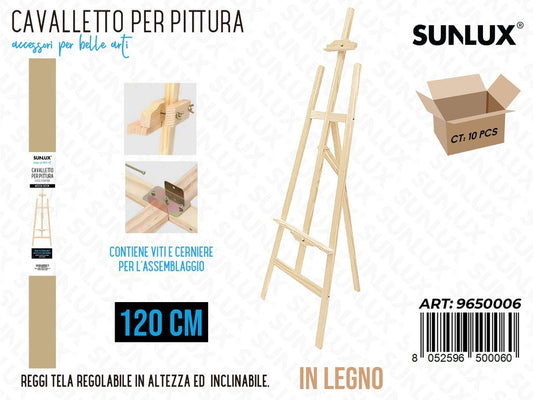 Sunlux Cavalletto per Pittura Legno 120CM
