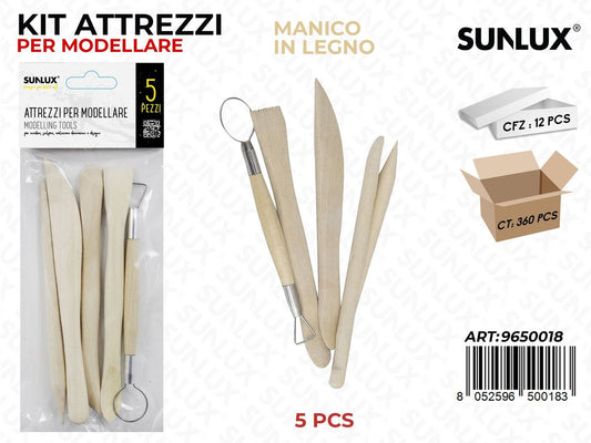 Sunlux Kit Attrezzi per Modellare 5PCS Ass. 15CM