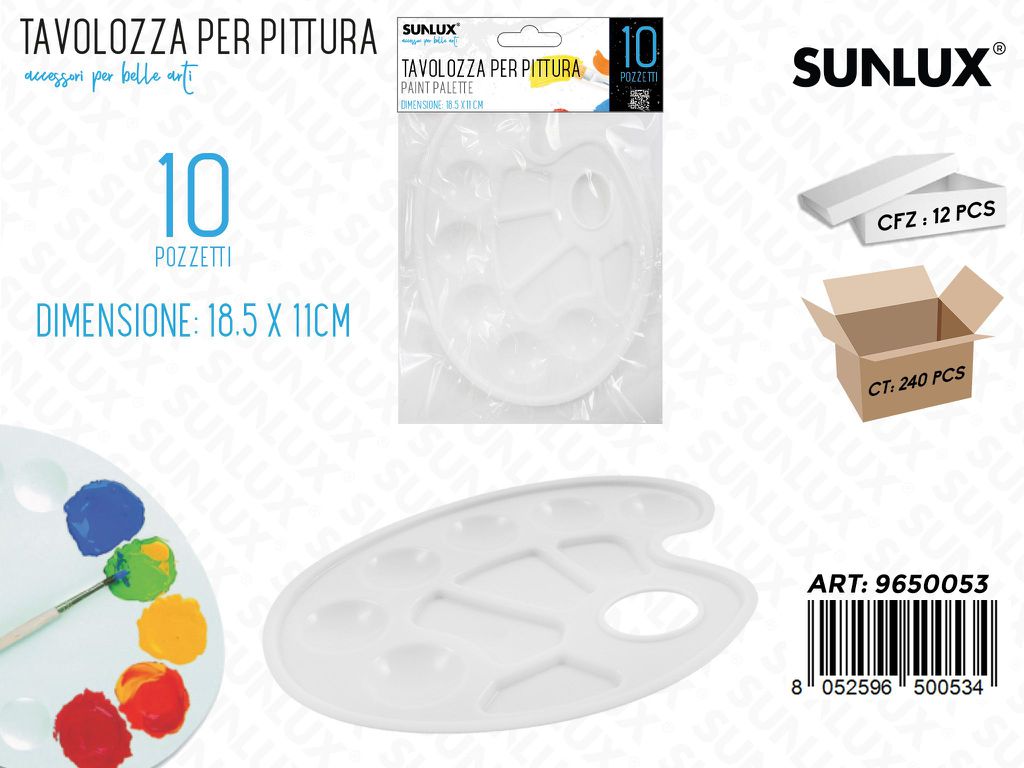 Sunlux Tavolozza Colori 18.5*11CM 10POZZETTI