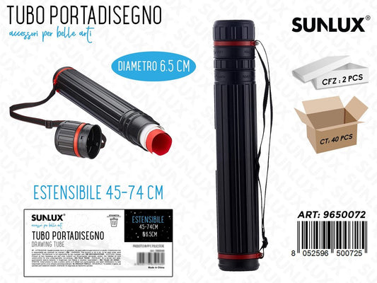 Sunlux Tubo Portadisegni c/ Cinghia D.6.5 45-74CM