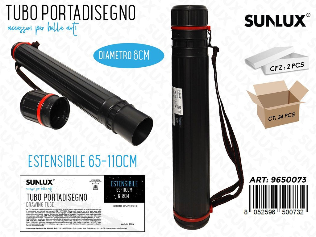 Sunlux Tubo Portadisegni c/ Cinghia D.8 65-110CM