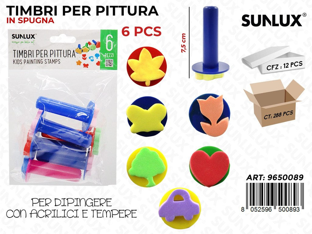 Sunlux Timbri Pittura in Spugna 6PCS Ass