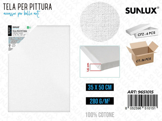 Sunlux Tela per Pittura 35*50CM 16MM 280GR
