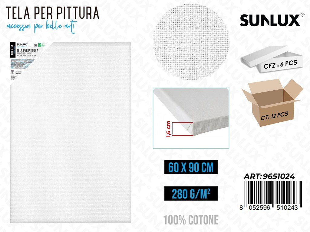 TELA PER PITTURA 60*90CM 16MM 280GR