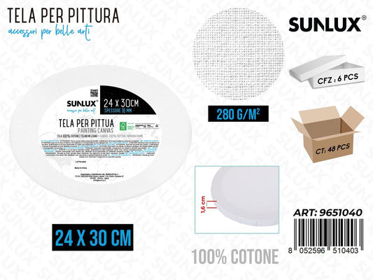 Sunlux Tela per Pittura Bianco 24*30CM 280G