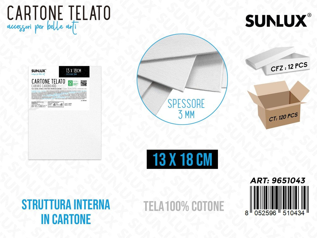 Sunlux Cartone Telato per Pittura 13*18CM*3MM