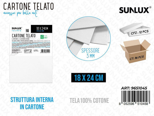 Sunlux Cartone Telato per Pittura 18*24CM*3MM