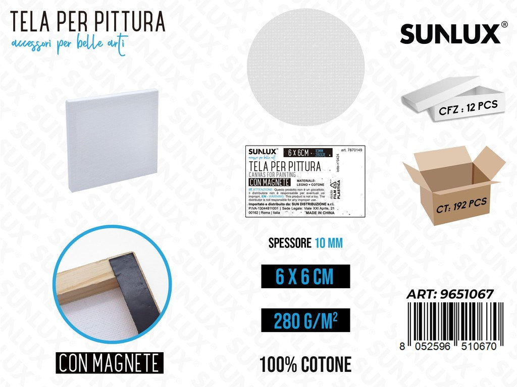 Sunlux Tela Pittura Bia. c/Magnete 6*6CM 280G