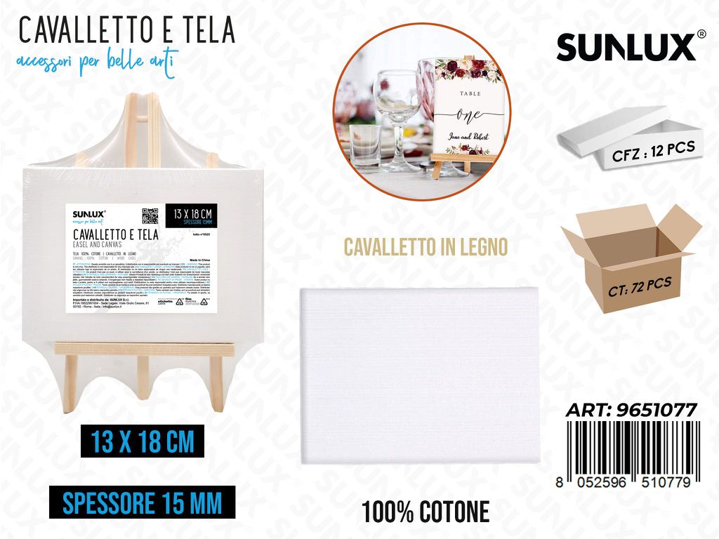 Sunlux Cavalletto e Tela 13*18CM*15MM