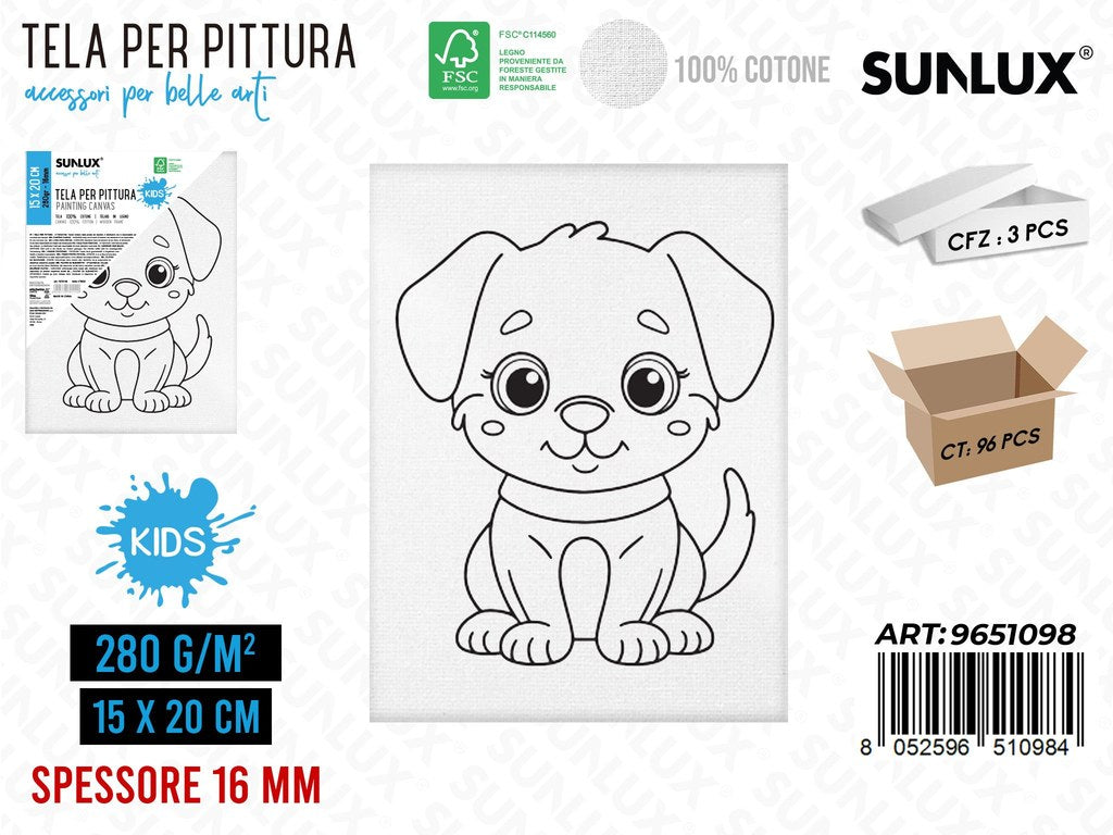 Sunlux Tela per Pittura Kids 15*20CM 16MM 280GR