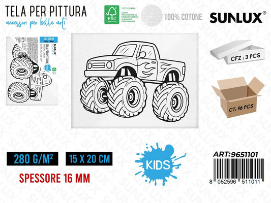 Sunlux Tela per Pittura Kids 15*20CM 16MM 280GR