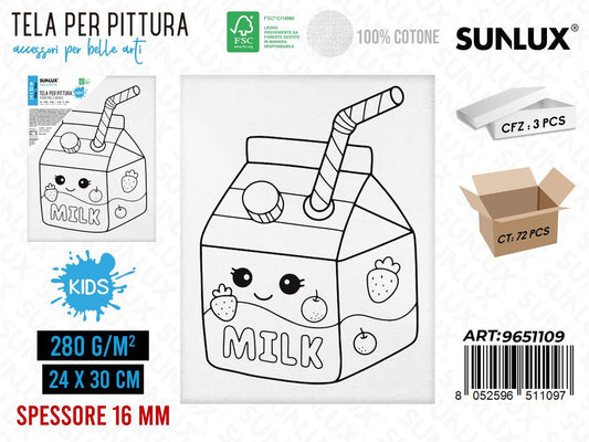 Sunlux Tela per Pittura Kids 24*30CM 16MM 280GR