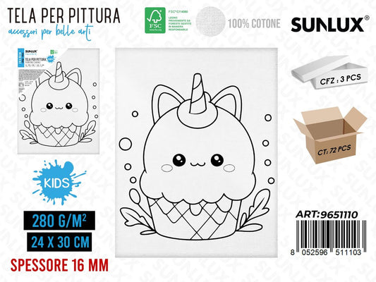 Sunlux Tela per Pittura Kids 24*30CM 16MM 280GR